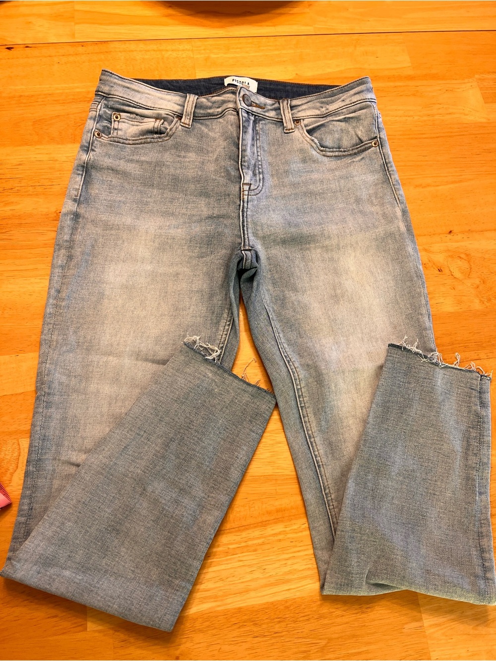 pistola Light Blue Straight Leg high rise Jeans